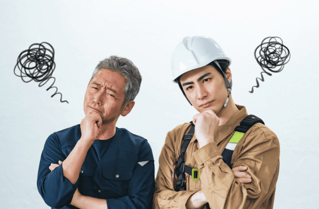考えている職人と現場作業者
