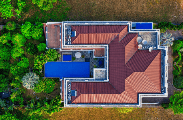 上から見た家の屋根