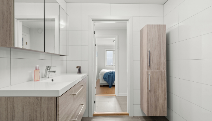 機能性の高い洗面台と脱衣所