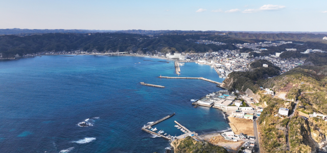 勝浦市の街の風景